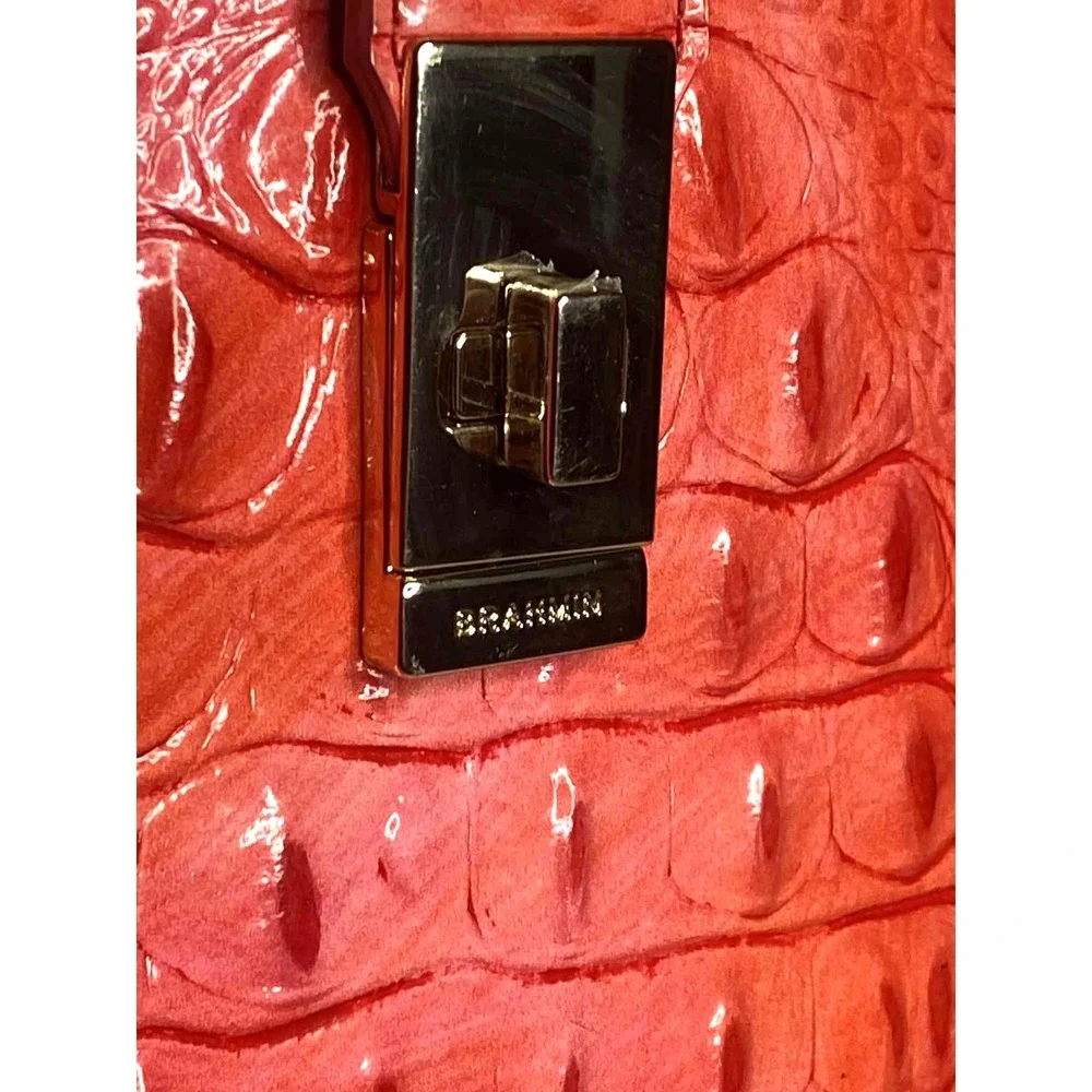 Brahmin color heat Johanna Melbourne shoulder bag croc leather hobo full zip‎